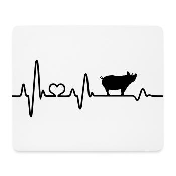 Pig farmer Schweinewirt heartbeat farmer ECG - Mouse Pad (horizontal) - white - Front