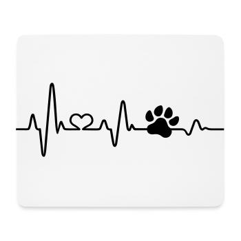 Hund lustig Herzschlag EKG Pfote Hundeliebhaber - Mousepad (Querformat) - Weiß - Vorne