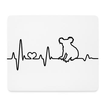 Herzschlag Koala EKG Australien Koalas Herz Liebe - Mousepad (Querformat) - Weiß - Vorne