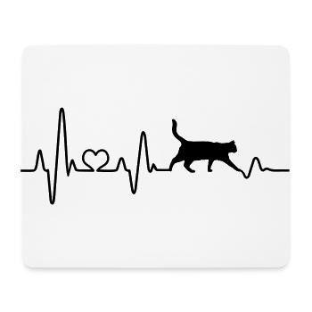 Cat Heartbeat ECG Cat Lover Cat Lover - Mouse Pad (horizontal) - white - Front