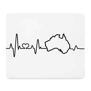 Heartbeat I love Australia Outline - Mouse Pad (horizontal) - white - Front