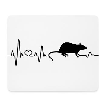 Ratte Herzschlag Ratten Nagetier Pulsschlag Liebe - Mousepad (Querformat) - Weiß - Vorne