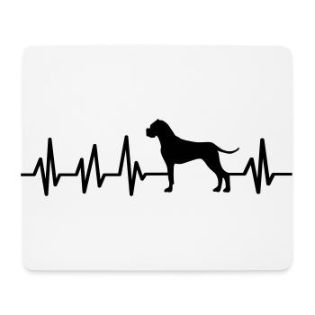 Boxer Hund Herzschlag EKG Hundebesitzer Geschenk - Mousepad (Querformat) - Weiß - Vorne