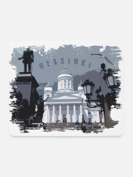 Helsinki Kathedrale T-Shirts, Hoodies, Produkte - Mousepad (Querformat) - Weiß