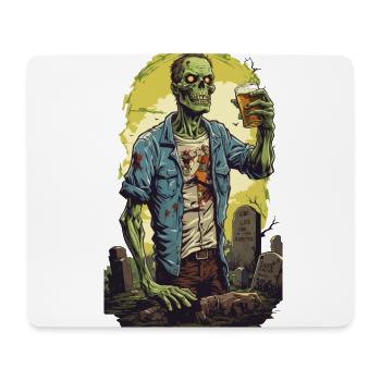 Halloween Zombie Spooky Beer Party Retro Design - Mouse Pad (horizontal) - white - Front
