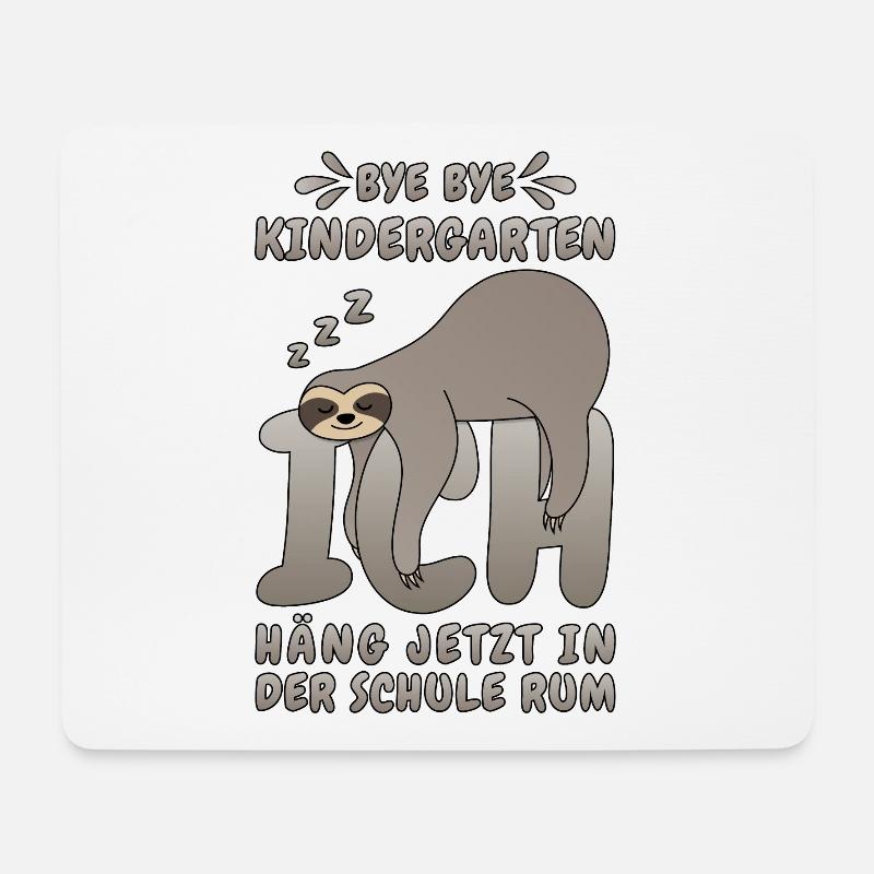 Faultier Bye Bye Kindergarten Schule Grundschule - Mousepad (Querformat) - Weiß