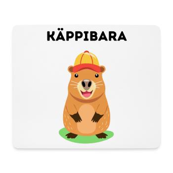Käppibara - Wasserschwein mit Mütze - Mousepad (Querformat) - Weiß - Vorne