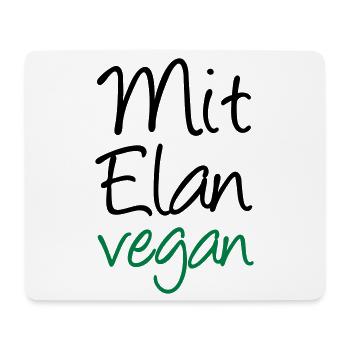 Mit Elan vegan Veganer, Geschenk, Spruch, Fun - Mousepad (Querformat) - Weiß - Vorne