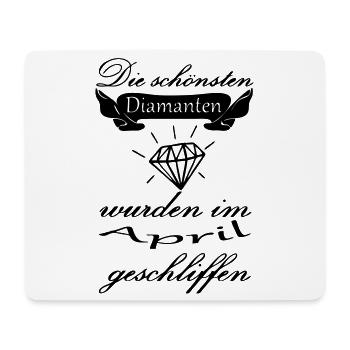 April Diamanten Geburtstag Geschenk Spruch - Mousepad (Querformat) - Weiß - Vorne
