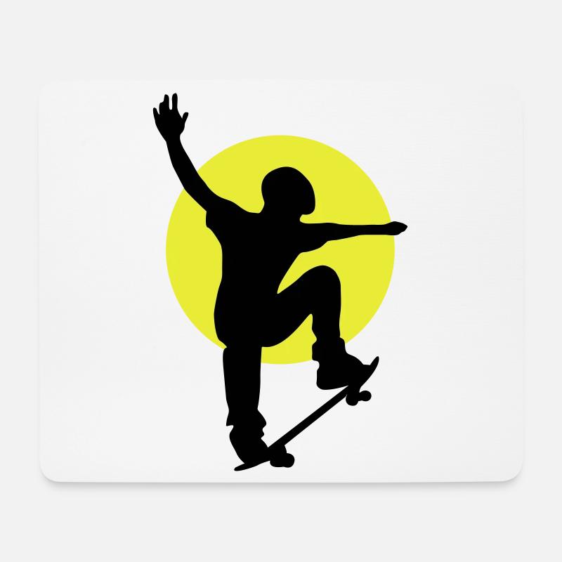 Skateboarder Sonne - Mousepad (Querformat) - Weiß