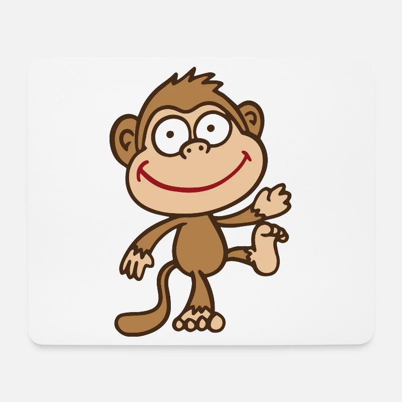 Affe - Mousepad (Querformat) - Weiß