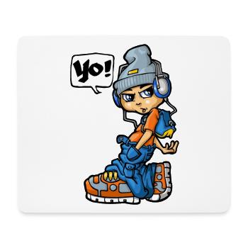 Boy saying Yo - Mousepad (Querformat) - Weiß - Vorne