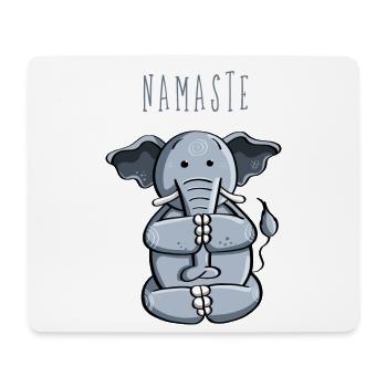 Namaste Yoga Elephant - Meditation - Fun - Comic - Mouse Pad (horizontal) - white - Front