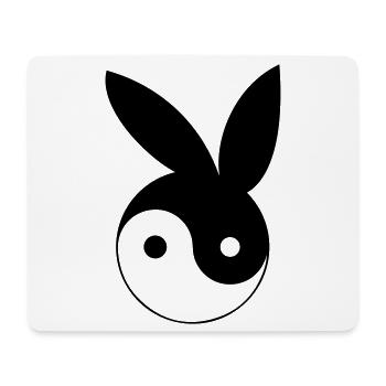 Ying und Yang mit Bunny Ohren - Mousepad (Querformat) - Weiß - Vorne