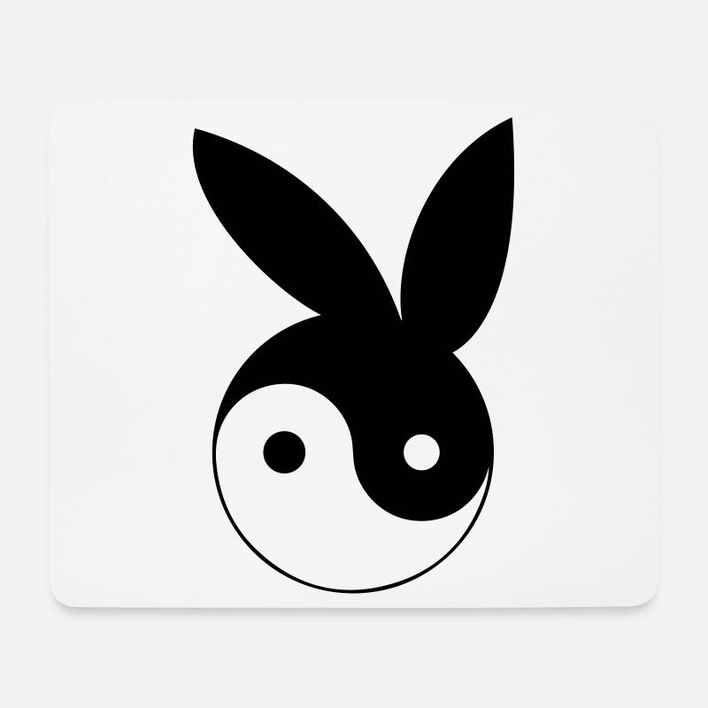 Ying und Yang mit Bunny Ohren - Mousepad (Querformat) - Weiß