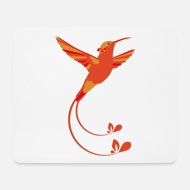 Feuer Farben Kolibri - Mousepad (Querformat) - Weiß
