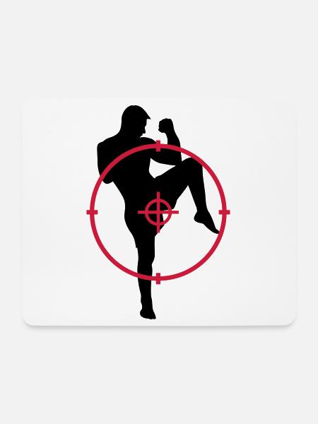Kickboxen / Kickboxing / Kickboxer / Kick Boxing - Mousepad (Querformat) - Weiß
