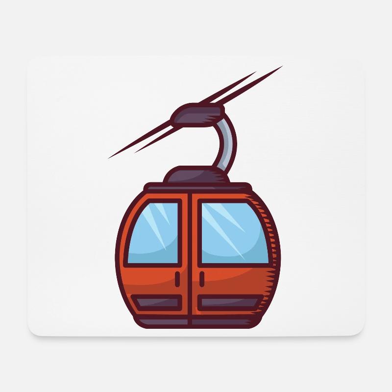 Faszinierende Seilbahn-Illustration - Mousepad (Querformat) - Weiß