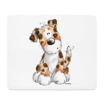 Süßer Australian Shepherd - Hund - Aussie - Comic - Mousepad (Querformat) - Weiß - Vorne