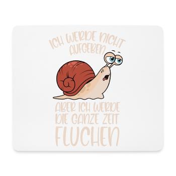 Joggen Schnecke Spruch nicht aufgeben aber fluchen - Mousepad (Querformat) - Weiß - Vorne