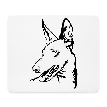 Podenco Kopf - Mousepad (Querformat) - Weiß - Vorne