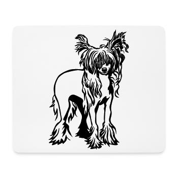 Chinesischer Schopfhund - Mousepad (Querformat) - Weiß - Vorne