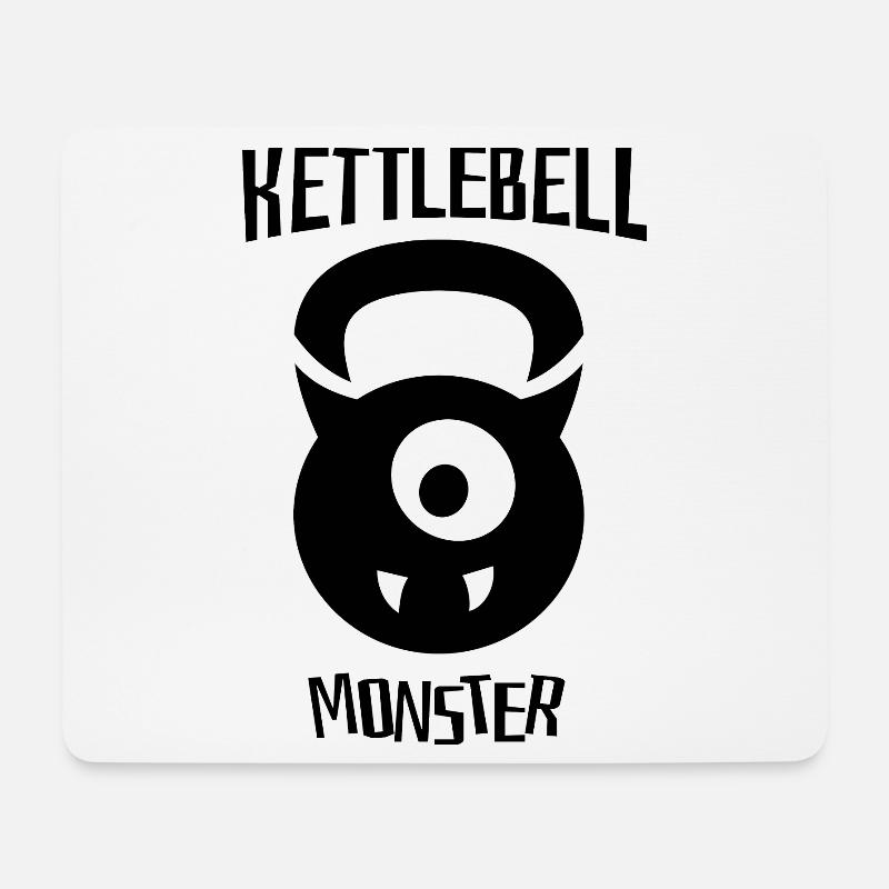 Kettlebell Monster. Wenn Sie ein Workout mögen. - Mousepad (Querformat) - Weiß