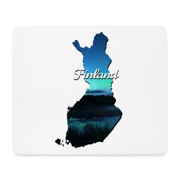 Karte von Finnland Finnland Finnland - Mousepad (Querformat) - Weiß - Vorne