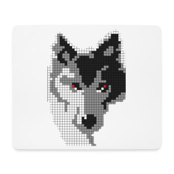 Grauer Wolf in Form eines Pixel Classic T-Shirts - Mousepad (Querformat) - Weiß - Vorne