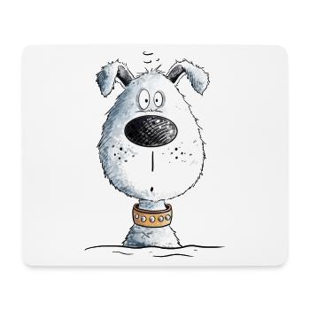 Happy Dog I Funny Dog Motif I Dog Head - Mouse Pad (horizontal) - white - Front
