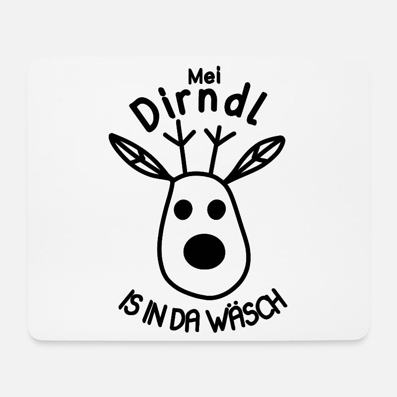 Abstraktes Linienmuster Mei Dirndl is in da Wäsch - Mousepad (Querformat) - Weiß