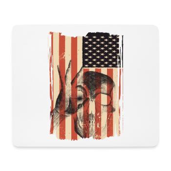 USA flag with skull - Mouse Pad (horizontal) - white - Front
