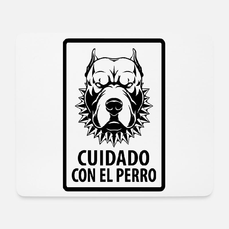 cuidado con el Perro - Mouse Pad (horizontal) - white