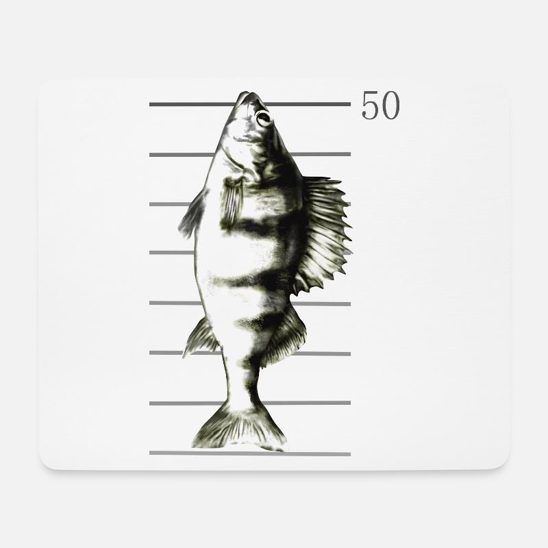 Barsch Angeln - Mousepad (Querformat) - Weiß