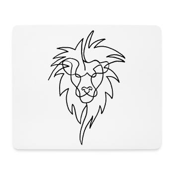 Skizze des schwarzen Löwen - Mousepad (Querformat) - Weiß - Vorne