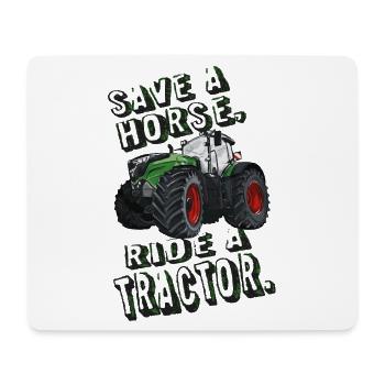 Save a horse, ride a tractor! Farm, Farmer - Mouse Pad (horizontal) - white - Front