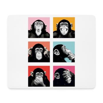 Pop-Art Affe Farbexplosion - Mousepad (Querformat) - Weiß - Vorne