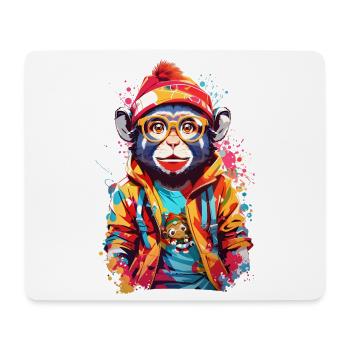 Coole Affe - Mousepad (Querformat) - Weiß - Vorne