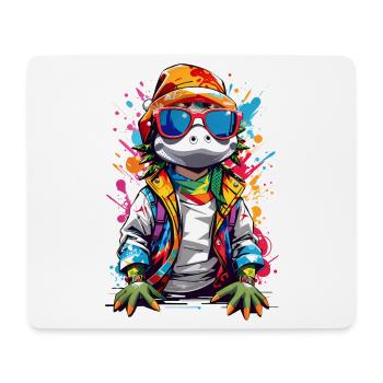 Crocodile cool - Tapis de souris (format paysage) - blanc - Devant