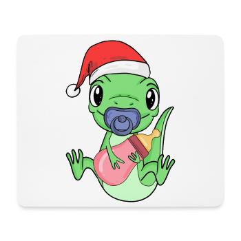 Lézard Bébé Noël - Tapis de souris (format paysage) - blanc - Devant