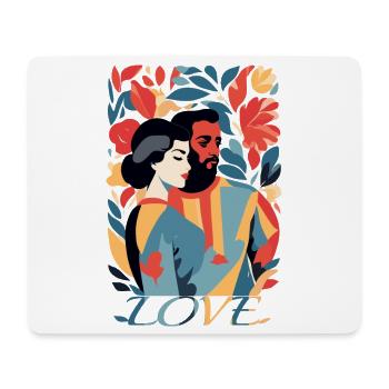 Art abstrait homme et femme - Tapis de souris (format paysage) - blanc - Devant