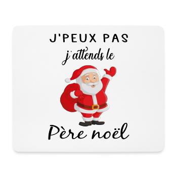 je peux pas j'attends le père noël - Tapis de souris (format paysage) - blanc - Devant
