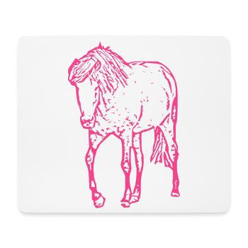Pferd rosa pink - Mousepad (Querformat) - Weiß - Vorne