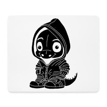 Kleiner Dinosaurier (schwarz) - Mousepad (Querformat) - Weiß - Vorne