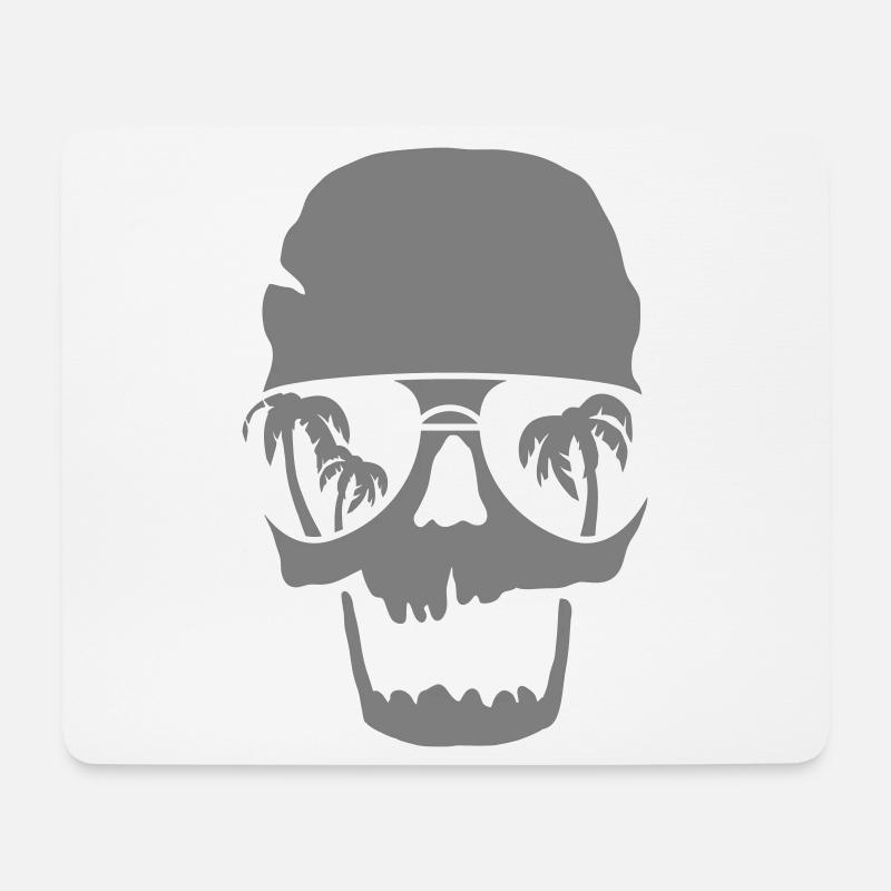 Palm spring skull - Mousepad (Querformat) - Weiß