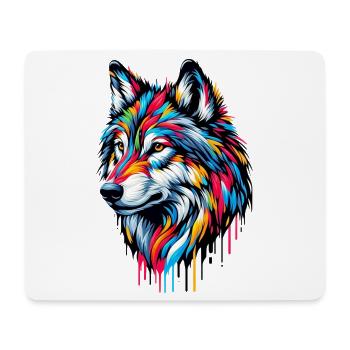 Loup - Tapis de souris (format paysage) - blanc - Devant