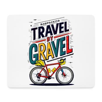 Voyage en gravier cyclisme illustration - Tapis de souris (format paysage) - blanc - Devant
