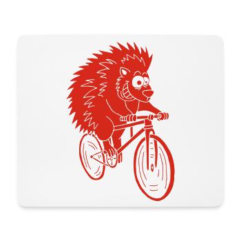 Red Hedgehog on a Bike - Mouse Pad (horizontal) - white - Front