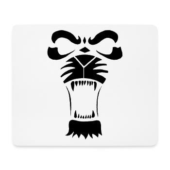 Lion ou tigre prédateur (noir) - Tapis de souris (format paysage) - blanc - Devant