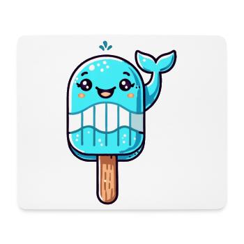 Une glace en forme de baleine souriante - Tapis de souris (format paysage) - blanc - Devant
